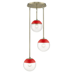 3 Light Pendant (3219-3P AB-RED)