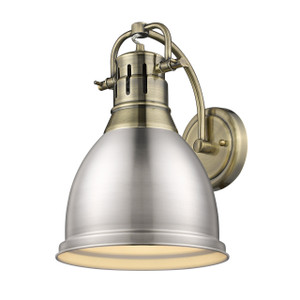 Duncan 1 Light Wall Sconce in Aged Brass (3602-1W AB-PW)