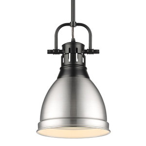 Duncan Small Pendant with Rod in Matte Black with Pewter (3604-S BLK-PW) Duncan Small Pendant with Rod in Matte Black with Pewter (3604-S BLK-PW)