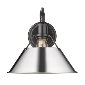 Orwell 1-Light Wall Sconce in Matte Black with Chrome (3306-1W BLK-CH) Orwell 1-Light Wall Sconce in Matte Black with Chrome (3306-1W BLK-CH)