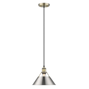 Orwell 10" Wide Medium Pendant in Aged Brass with Pewter (3306-M AB-PW) Orwell 10" Wide Medium Pendant in Aged Brass with Pewter (3306-M AB-PW)