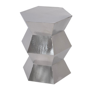 Renzo 16 in W Stainless Steel Modern End Table, Silver (5933220)