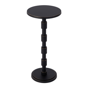 Delano 10 in W Round All Metal Pedestal Base End Table, Bronze (5925392)