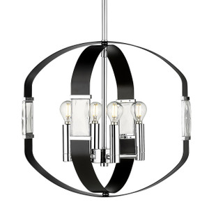 Ariana 4 Light Pendant in Chrome (1374-4P CH-BLK)