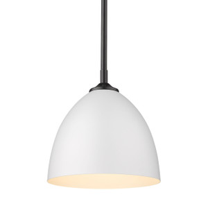 Zoey Small Pendant in Matte Black (6956-S BLK-WHT)