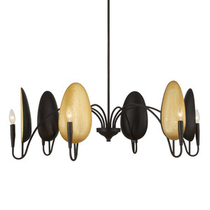 Warwick 6 Light Matte Black Chandelier (21405)