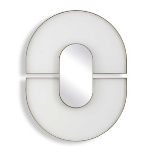 Encase Modern White Oval Mirror (08294)