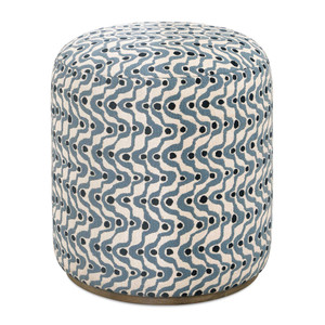 Cas Blue Fabric Ottoman (53063)