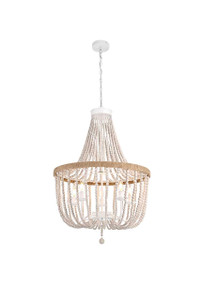 Jolie 24 inch Beaded Pendant in Antique White (LD306D24WH)