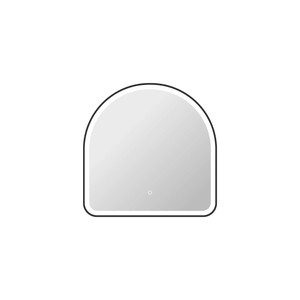 30 Inch Arch LED Front and Backlit Wall Mirror in Black (MRE6D3030BK)