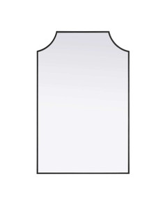 Notched Metal Mirror 27x42 inch in Black (MR3B2742BLK)