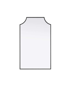 Notched Metal Mirror 22x36 inch in Black (MR3B2236BLK)