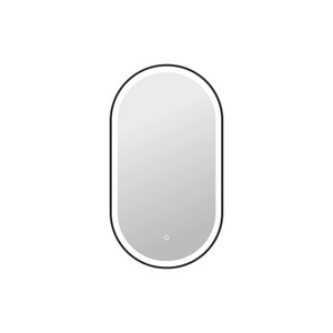 36 Inch Oval LED Front and Backlit Wall Mirror in Black (MRE6C2036BK)
