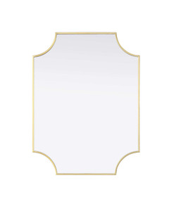 Notched Metal Mirror 27x36 inch in Brass (MR3D2736BRA)