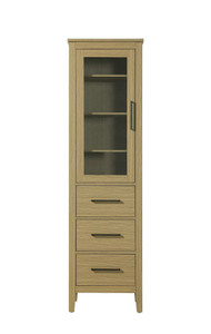 20 Inch Bath Storage Glass Cabinet in Honey Brown (SC293C20MHB)