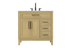 36 inch Single Bathroom Vanity in Honey Brown (VF82536MHB)