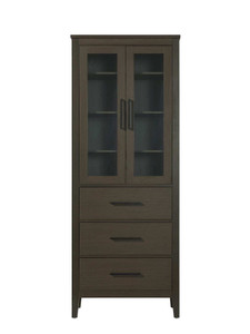 28 Inch Bath Storage Glass Cabinet in Mocha Brown (SC293C28MMB)