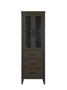 24 Inch Bath Storage Glass Cabinet in Mocha Brown (SC293C24MMB)