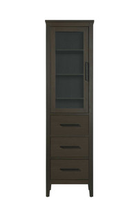 20 Inch Bath Storage Glass Cabinet in Mocha Brown (SC293C20MMB)