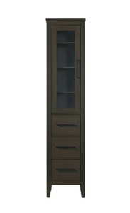 16 Inch Bath Storage Glass Cabinet in Mocha Brown (SC293C16MMB)