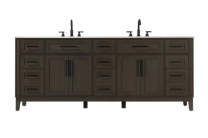 84 inch Double Bathroom Vanity in Mocha Brown (VF82584DMMB)