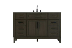 54 inch Single Bathroom Vanity in Mocha Brown (VF82554MMB)