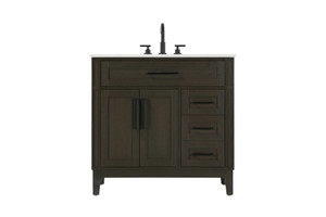 36 inch Single Bathroom Vanity in Mocha Brown (VF82536MMB)