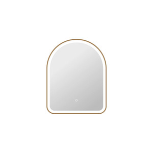 30 Inch Arch LED Front and Backlit Wall Mirror in Satin Gold (MRE6D2430SG)
