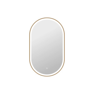 40 Inch Oval LED Front and Backlit Wall Mirror in Satin Gold (MRE6C2440SG)