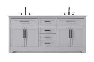 72 inch Double Bathroom Vanity in Grey (VF85072DGR)