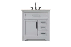 32 inch Single Bathroom Vanity with backsplash in Grey (VF85032GR)