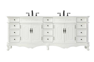 84 inch Double Bathroom Vanity in Antique white (VF10184DAW-VW)