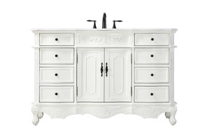 54 inch Single Bathroom Vanity in Antique white (VF10154AW-VW)