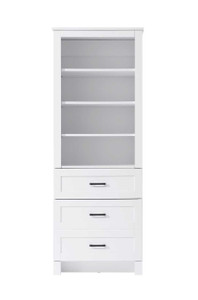 24 Inch Bath Storage Glass Cabinet  in White (SC280224WH)