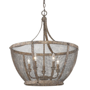 Calgary 5 Light Pendant in Pebbled Rust (7019-5P PR)