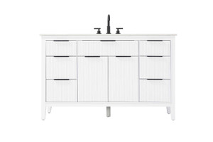 54 inch Single Bathroom Vanity in White (VF29854WH)