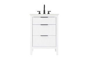 24 inch Single Bathroom Vanity in White (VF29824WH)