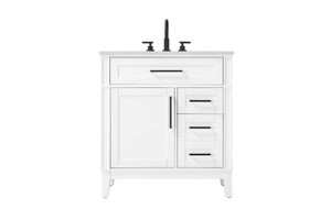 32 inch Single Bathroom Vanity in Honey White (VF82532WH)