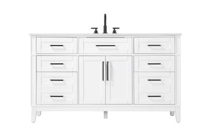 60 inch Single Bathroom Vanity in White (VF82560WH)