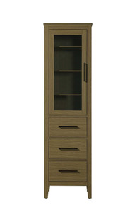 20 Inch Bath Storage Glass Cabinet in Chestnut Brown (SC293C20MCB)