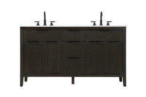 60 inch Double Bathroom Vanity in Chocolate Oak (VF29860DCO)