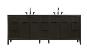 84 inch Double Bathroom Vanity in Chocolate Oak (VF29884DCO)