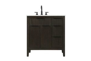 32 inch Single Bathroom Vanity in Chocolate Oak (VF29832CO)