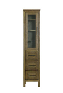 16 Inch Bath Storage Glass Cabinet in Hazel Oak (SC295C16HO)