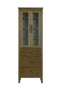 24 Inch Bath Storage Glass Cabinet in Hazel Oak (SC296C24HO)