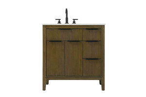 32 inch Single Bathroom Vanity in Hazel Oak (VF29832HO)
