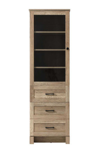 20 Inch Bath Storage Glass Cabinet  in Natural Oak (SC280320NT)