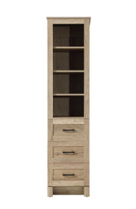 16 Inch Bath Storage Glass Cabinet  in Natural Oak (SC280216NT)