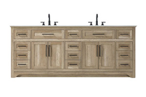 84 inch Double Bathroom Vanity in Natural oak (VF85084DNT)