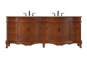 84 inch Double Bathroom Vanity in Teak (VF10184DTK-VW)